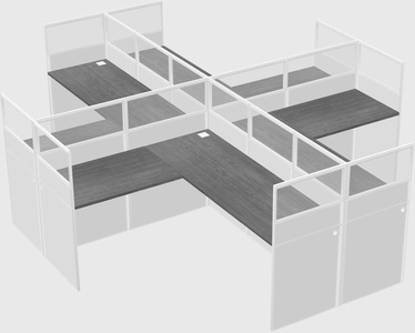 Shared l-shaped cubicles