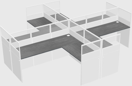Shared l-shaped cubicles