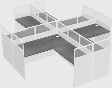 Shared l-shaped cubicles