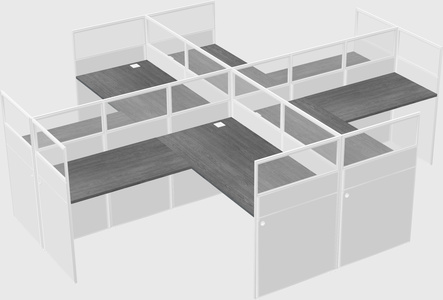 Shared l-shaped cubicles