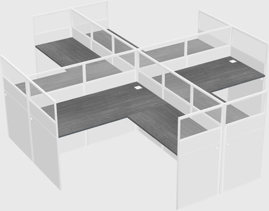Shared l-shaped cubicles
