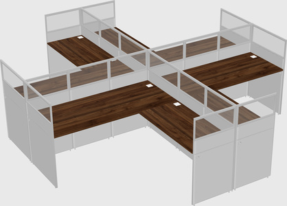 Shared l-shaped cubicles