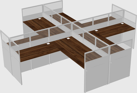 Shared l-shaped cubicles