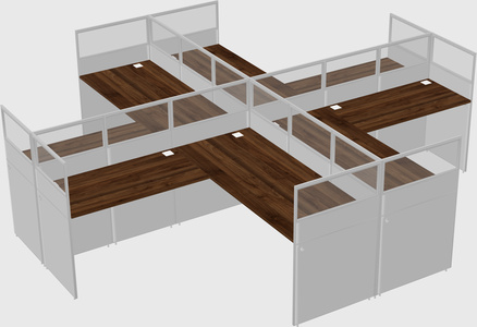 Shared l-shaped cubicles