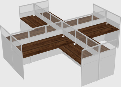 Shared l-shaped cubicles