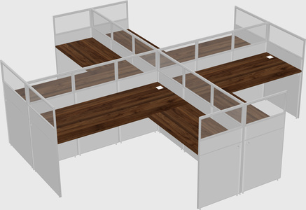 Shared l-shaped cubicles