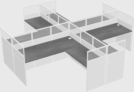 Shared l-shaped cubicles