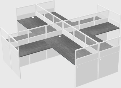 Shared l-shaped cubicles