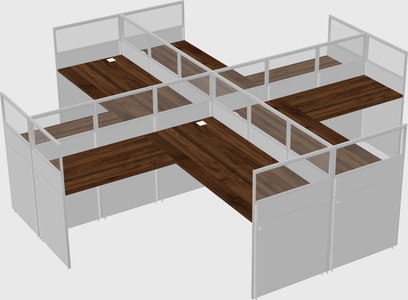 Shared l-shaped cubicles