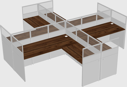 Shared l-shaped cubicles