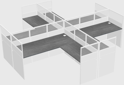 Shared l-shaped cubicles