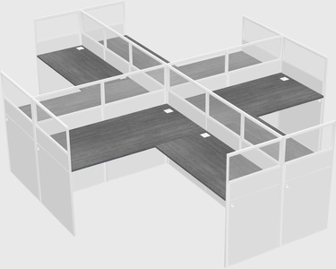 Shared l-shaped cubicles