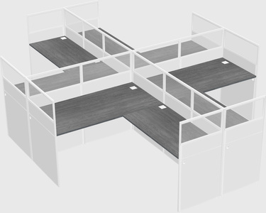Shared l-shaped cubicles