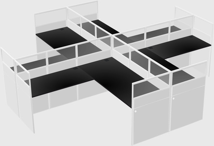 Shared l-shaped cubicles