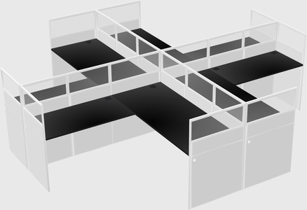 Shared l-shaped cubicles
