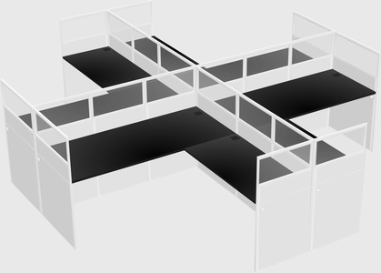 Shared l-shaped cubicles