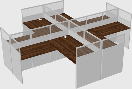Shared l-shaped cubicles