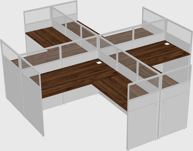 Shared l-shaped cubicles