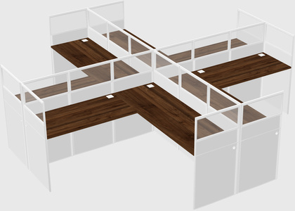 Shared l-shaped cubicles