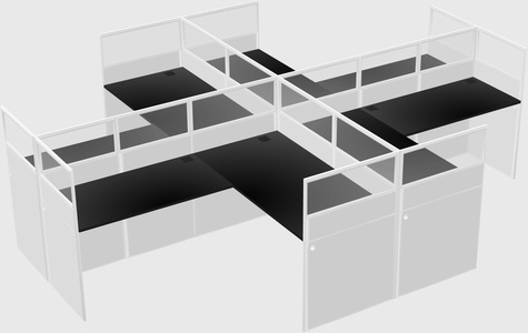 Shared l-shaped cubicles