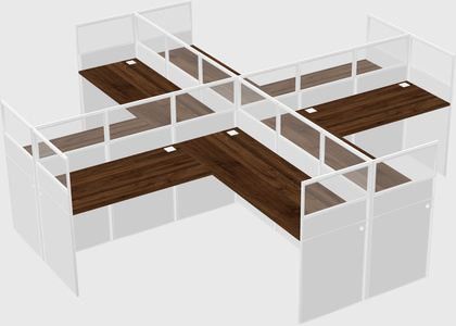 Shared l-shaped cubicles