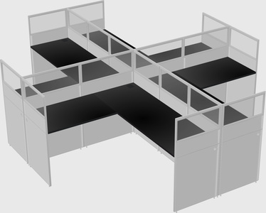 Shared l-shaped cubicles