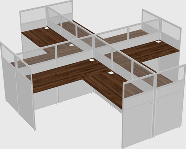 Shared l-shaped cubicles