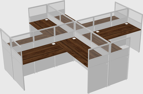 Shared l-shaped cubicles