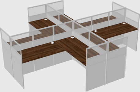Shared l-shaped cubicles