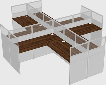 Shared l-shaped cubicles