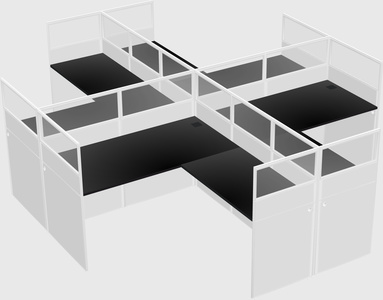 Shared l-shaped cubicles