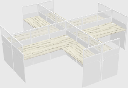 Shared l-shaped cubicles