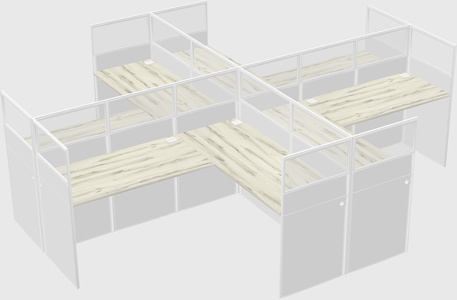 Shared l-shaped cubicles