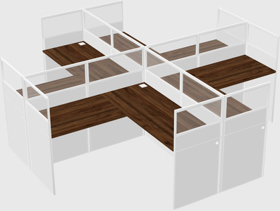Shared l-shaped cubicles