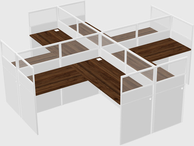 Shared l-shaped cubicles