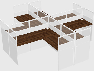 Shared l-shaped cubicles