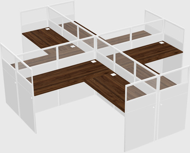 Shared l-shaped cubicles