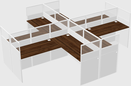 Shared l-shaped cubicles