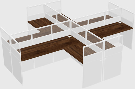 Shared l-shaped cubicles