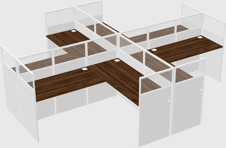 Shared l-shaped cubicles