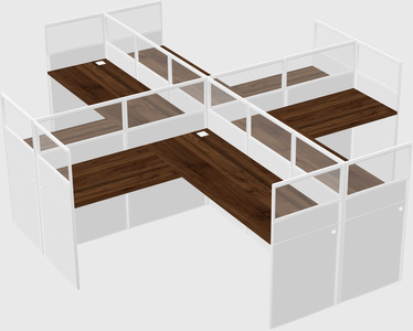Shared l-shaped cubicles
