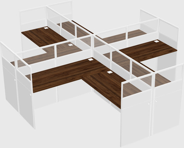 Shared l-shaped cubicles