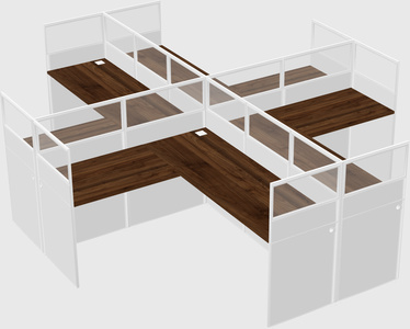 Shared l-shaped cubicles