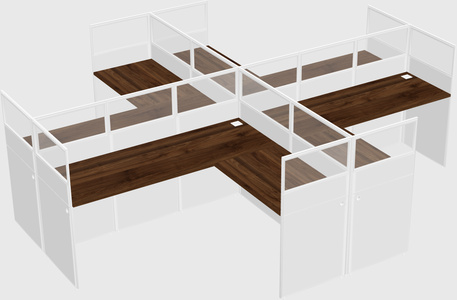 Shared l-shaped cubicles