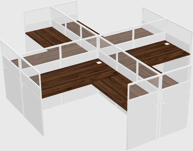 Shared l-shaped cubicles