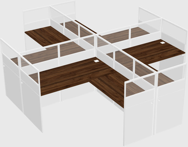 Shared l-shaped cubicles