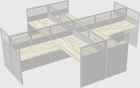Shared l-shaped cubicles