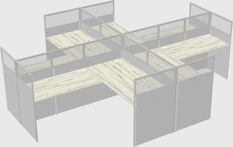 Shared l-shaped cubicles