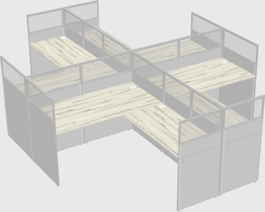 Shared l-shaped cubicles