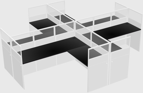 Shared l-shaped cubicles